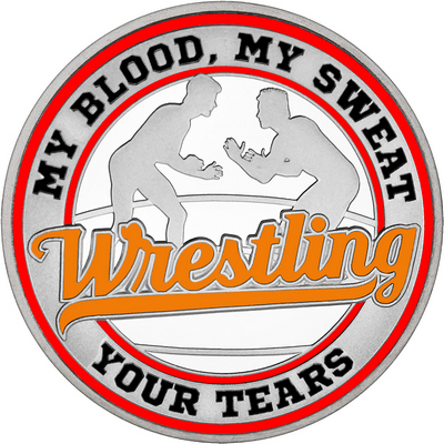 Orange "Wrestling" with Red Outer Circular Borders